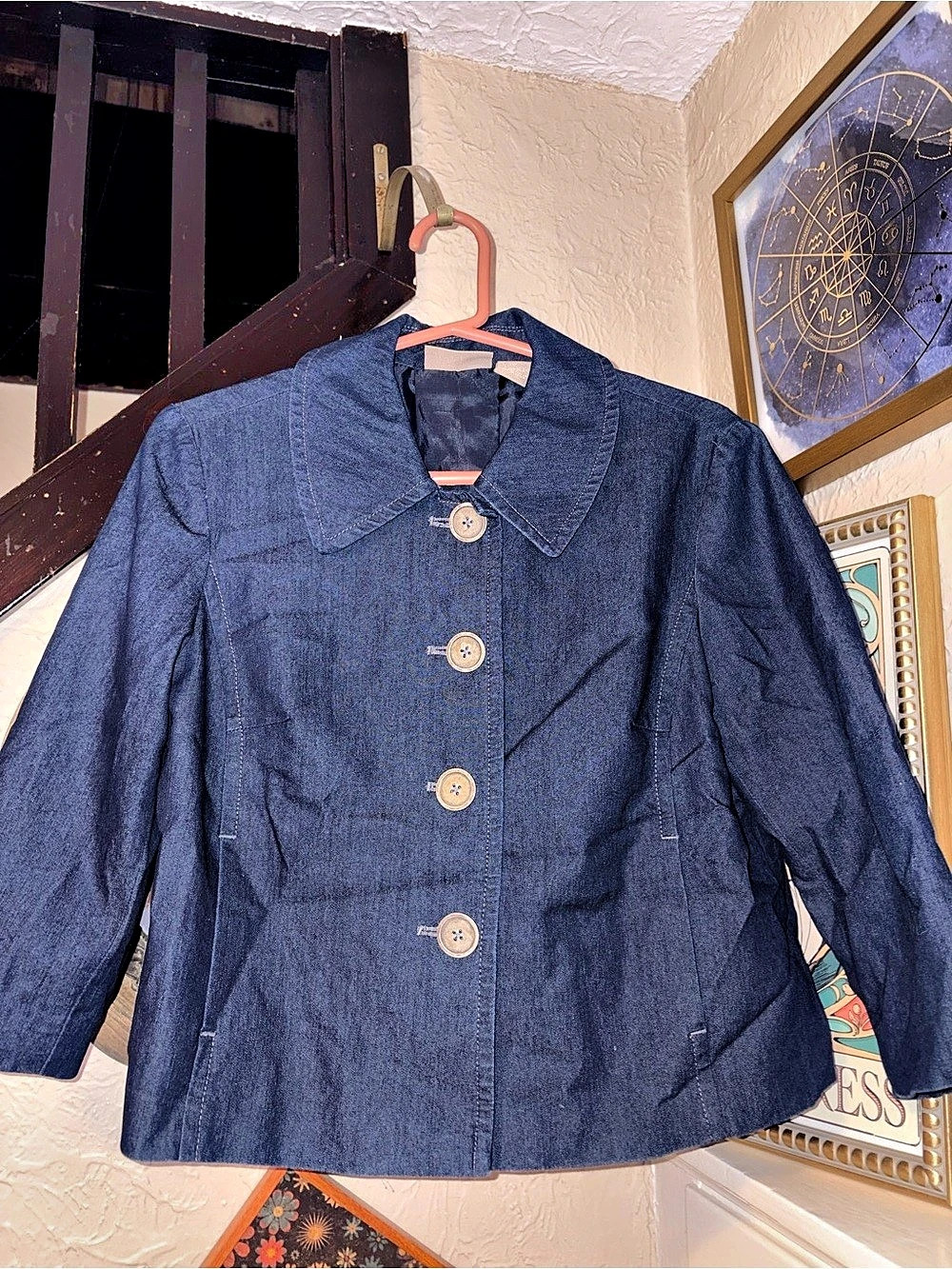Kim Rogers Denim Jacket in Blue Fully Lined Like New Size 10P